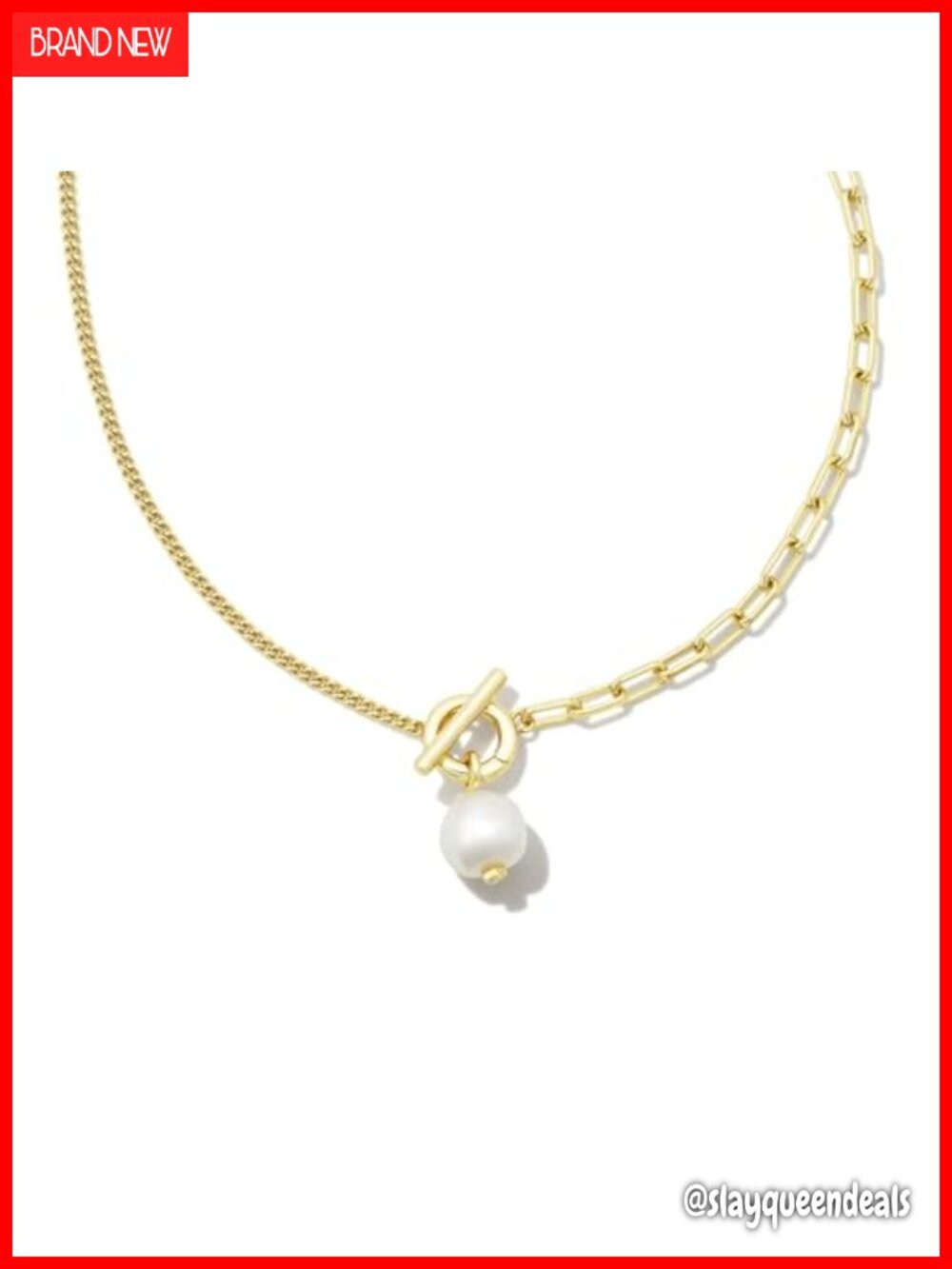 Leighton Convertible 14k Gold-Plated Pearl Chain Necklace 17"